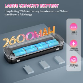 wbk® Portable Printers Wireless for Travel, Portable-Inkless-Small-Printer Support 8.5" X 11" US Letter&Legal,A4&A5 Thermal Paper,Thermal-Bluetooth-Wireless-Printer,Compatible with Android,iOS&Laptop