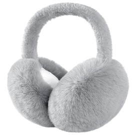 Tavaleu Ear muffs for Women Winter, Faux Fur Earmuffs, Cute Foldable Fluffy Ear Warmers, Soft Warm Ear Covers for Women Men