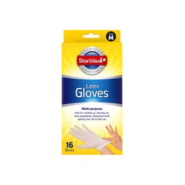 16 Disposable Latex Gloves White Powder Free Multipurpose Clean Medium Size