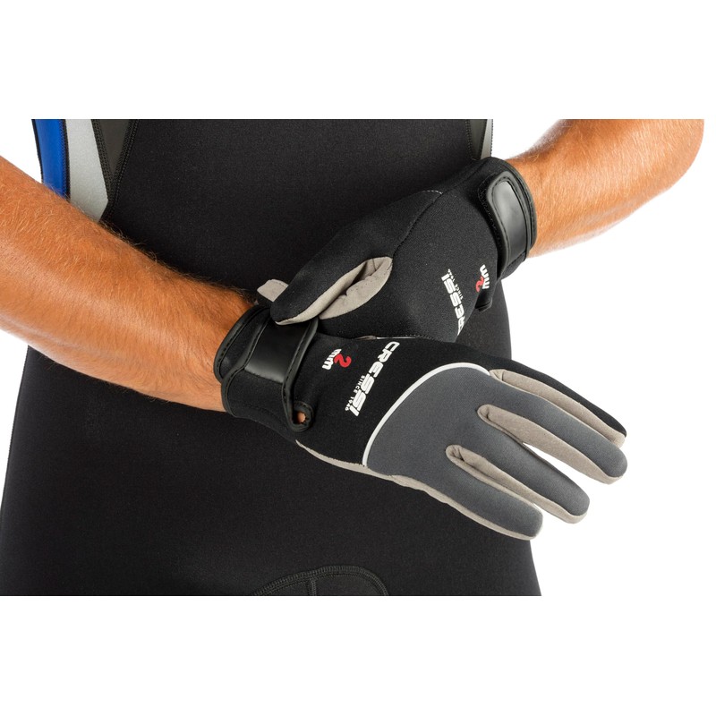 Cressi Guantes Tropicales, Negro/Gris, L