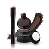 Thick Fiber Thick Fiber Root Touch Up Powder, Medium Brown - Water & Sweat Resistant Hair Loss Concealer Set with Brush for Thin Hairlines and Gray Root Coverage