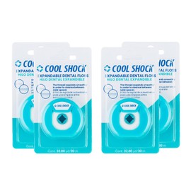 Cool Shock  Hilo Dental Expandible 30m. Limpieza profunda y suave con tus encías. Caja con 4 pz.