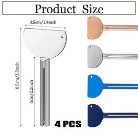 4 PcsMetal Tube Presser Tube Roller Tube Wringer Key Dispenser Roller,Stainless Steel Gold Toothpaste Tube Squeezer Dispenser Metal Tube Roller Key,Metal Tube Presser Tube Roller Tube Wringer Keys