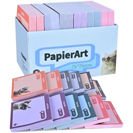 PapierArt 3×3 inches Sticky Notes, self-Stick Pads with six Lovely cat Patterns, which are Easy to Post at Home, in The Office or on notebooks. 80 Sheets/pad (12)