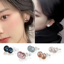 KIVELOs Pearl stud Earrings - Freshwater cultured Pearl earrings - Sterling silver studs - Handpicked AAAAA grade ladies pink Pearl studs (8mm, Pink)