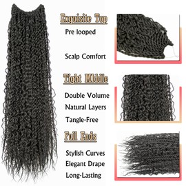 Boho Island Twist Crochet Hair 24 inch Senegalese Twist Crochet Hair with Soft Curly Ends 8 Packs Pre-looped Bohemian Goddess Twist Synthetic Braids Crochet Hair for Black Women (24Inch,2#)