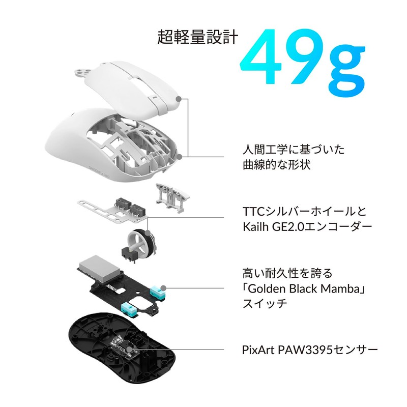 VGN Dragonfly F1 Pro Black Wireless Gaming Mouse, Lightweight, 1.7