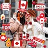 SINGOMON 25PCS Canada Day Photo Booth Props Canadian Party Photo