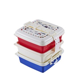 T-WORLD Snoopy Stacked Picnic Case, Square Type, 3 Tiers, Sports, S, Peanuts Sports 6855