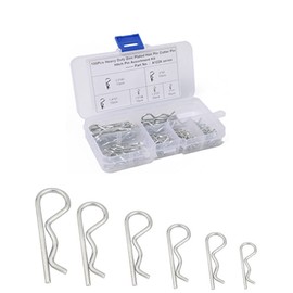 BDHI 100pcs Stainless Steel R Cotter Pin 6size Carbon Steel Hitch R Split Clips Retaining Spring Hitch Cotter Assortment Hitch Pin Clips Fastener Set for Tow Tractor Light Truck Lawn Mower(D33-100)