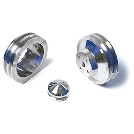 Billet Aluminum Pontiac Underdrive Pulley Kit, 350-400, 428, 455, V-Belt, Power Steering