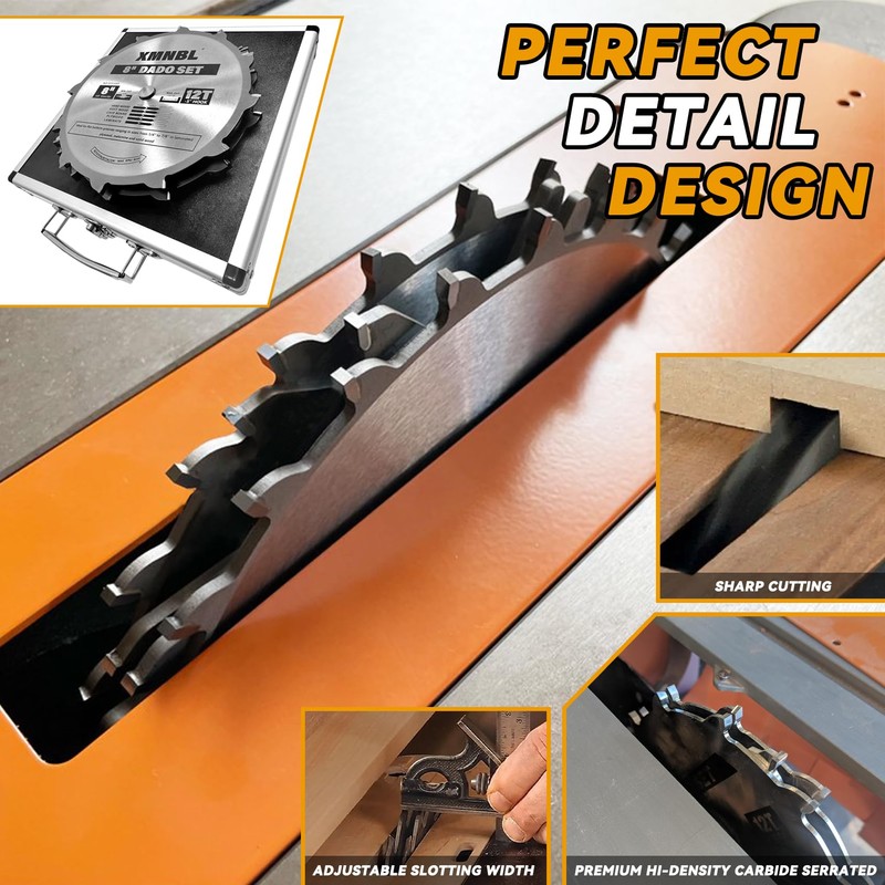 8 Inch Carbide Stacked Dado Saw Blade Set,8" Dado Blade