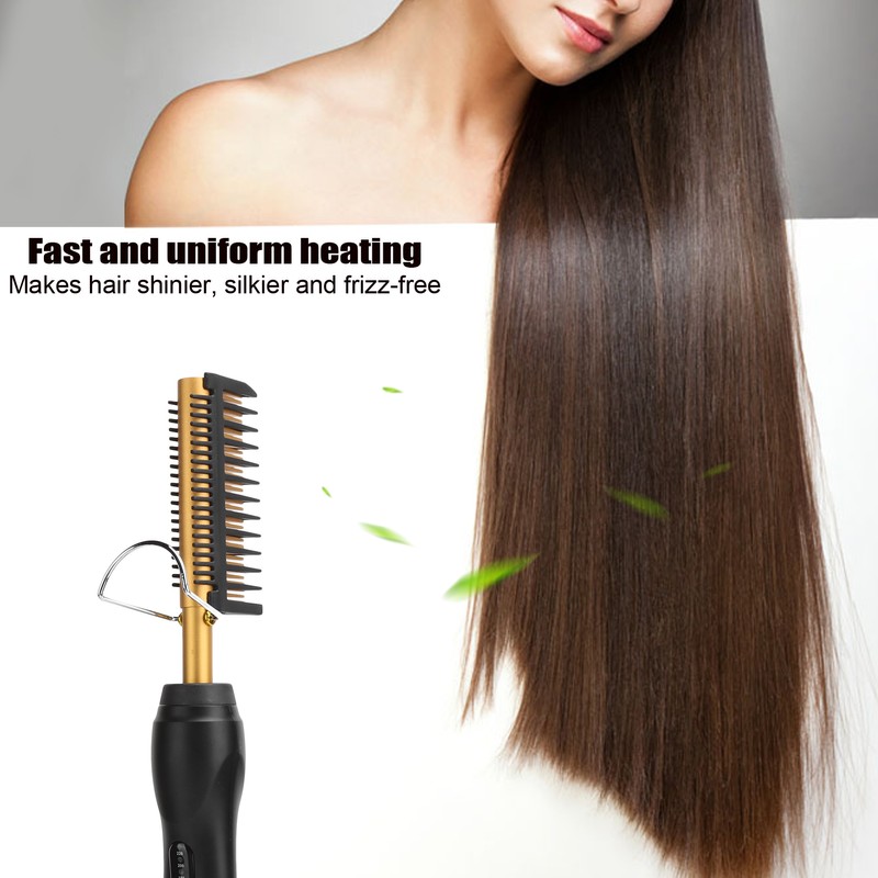 Electric Straightening Comb Fast Heating Wet Dry Hairdressing Comb 110‑