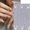 French Line Diamond Nail Art Stickers 3D Self-Adhesive Exquisite Gold