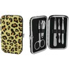 5-Piece Manicure Grooming Kit Set in Leopard Print Travel Case