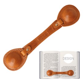 VANTOO Leather Weighted Bookmark Page Holder for Women Men, Open Book Weight Holder for Reading, Book Accessories Gift for Book Lovers Teachers Writers (Brown)