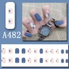 Press on Nails Medium, Artificial Acrylic Fake Nails with Blue