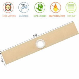 GIVERARE Table Runner, 12x53in Heat-Resistant Woven Vinyl Long Tabletop, Non-Slip Washable PVC Table Runners, Easy to Clean Premium Plastic Dresser Cover for Wedding, Decor, Home, Art (Golden)