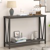 FOLUBAN Industrial Sofa Console Table, Rustic Wood and Metal Entryway