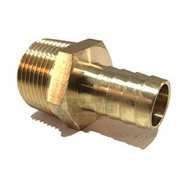 EDGE INDUSTRIAL 5/8" Hose ID to 3/4" Male NPT MNPT Straight Brass Fitting Fuel/AIR/Water/Oil/Gas/WOG (Qty 1)