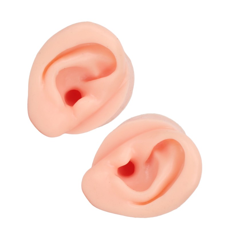 1 Pair Piercing Practice Ear Model Novice Soft Silicone Flexible
