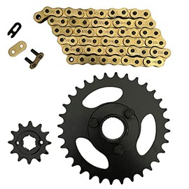 Factory Spec, K17091710520NZG60, Gold 520x60 Drive Chain & 12/32 Sprockets for Polaris RZR 170 fits 2009-2016