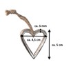 Marzoon 4 x Metal Heart Pendants, Each 4.5 x 5