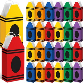 Yeyeplum 24 Pcs Graduation Crayon Gift Bags Candy Bags with Handle Graduation Party Favors Back to School Goodie Bag for Teacher Birthday