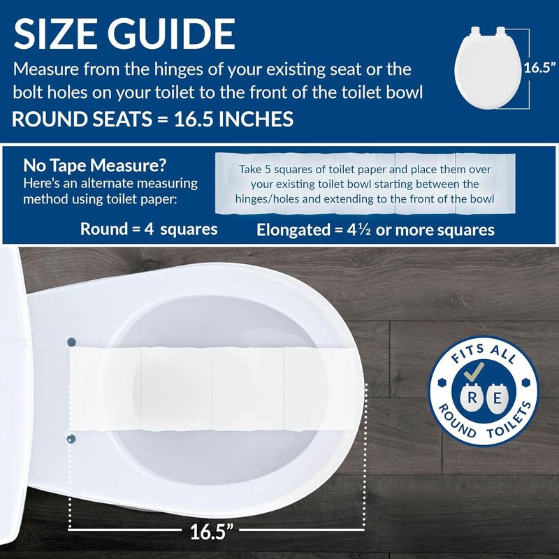 Plexon Padded Toilet Seat, Cushioned Soft Vinyl over Wood Core