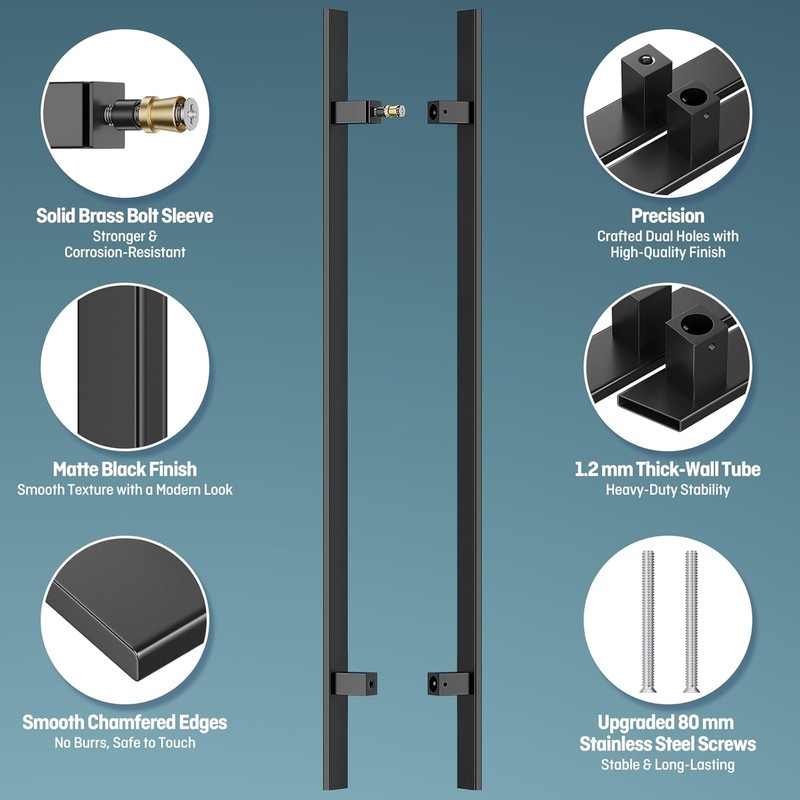 Ranbo 48" Large Push Pull Door Handle, 900mm (35-7/16") CTC,