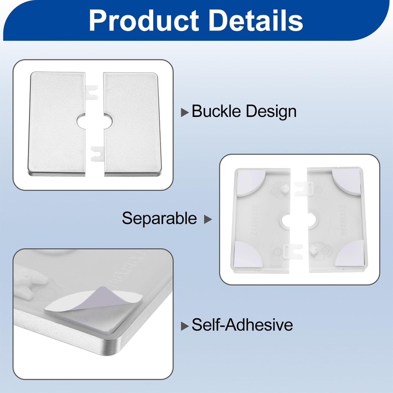 uxcell 4Pcs ABS Plastics Square Shaped Escutcheon Plate, Wall Split