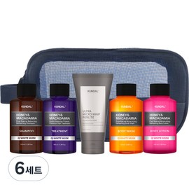 Kundal Travel Hair 5 Piece Set White Musk Fragrance B Type, 6 Sets / 쿤달 여행용 헤어 5종 세트 화이트머스크향 B타입, 6세트