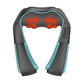 Back and Neck Massager with Heat, Electric Deep Tissue 3D Kneading Massage Pillow for Shoulder, Legs, Foot and Body, Relax Gifts for Women Men Comfort, Best Gifts for Family, Friends:_Blue