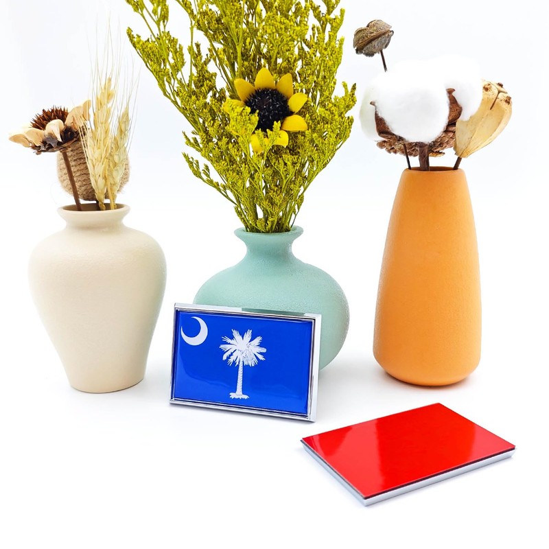 Perdecor South Carolina Flag Sticker Emblem Decal Car Chrome Flags,