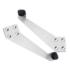 2Pcs Over Head Door Stops with Rubber Buffer 90 Degree Stopper Stainless Steel Door Holder for Left and Right Opening Gate