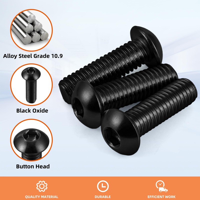 1/4-20 x 1/2" Button Head Socket Cap Screws, Allen Socket