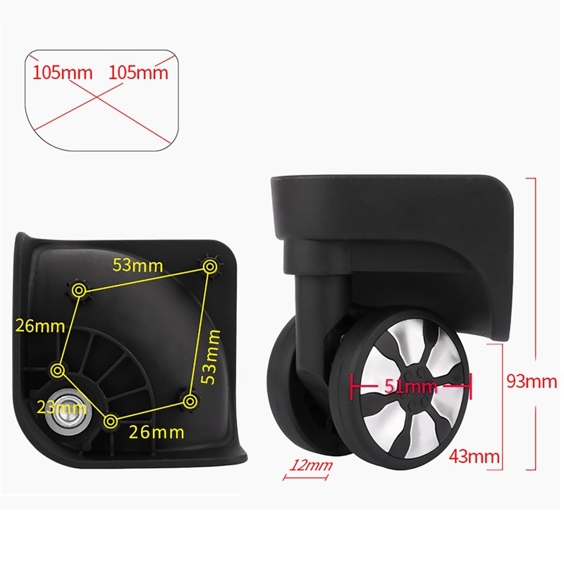 Volein Luggage Wheels Replacement Black Suitcase Wheels Replacement Suitcase Caster