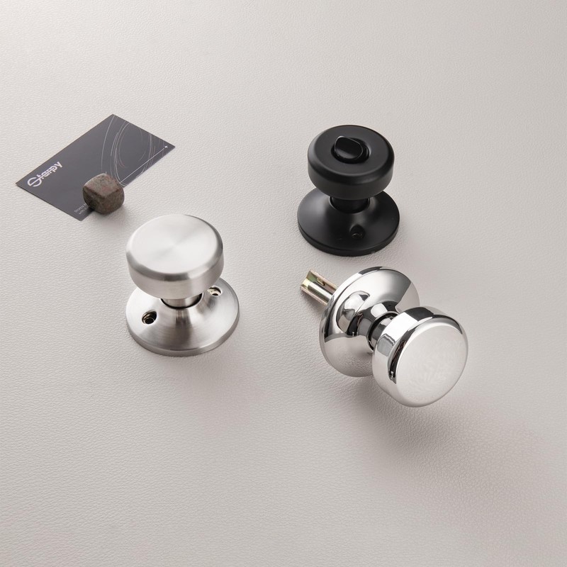 STARPY Black Door Knobs, Pismo Door Knob with Lock, Privacy