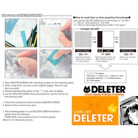 Deleter Screen Tone Jr JR-128 [Static Pattern 25%][Sheet Size 182x253mm (7.16"x9.96")] For Comic Manga Illustration Graphic Screentone