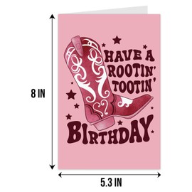 Qiliji Cowboy Birthday Card, Cowgirl Birthday Card, Funny Rootin' Tootin' Birthday Card, Western Themed Birthday Card Gifts