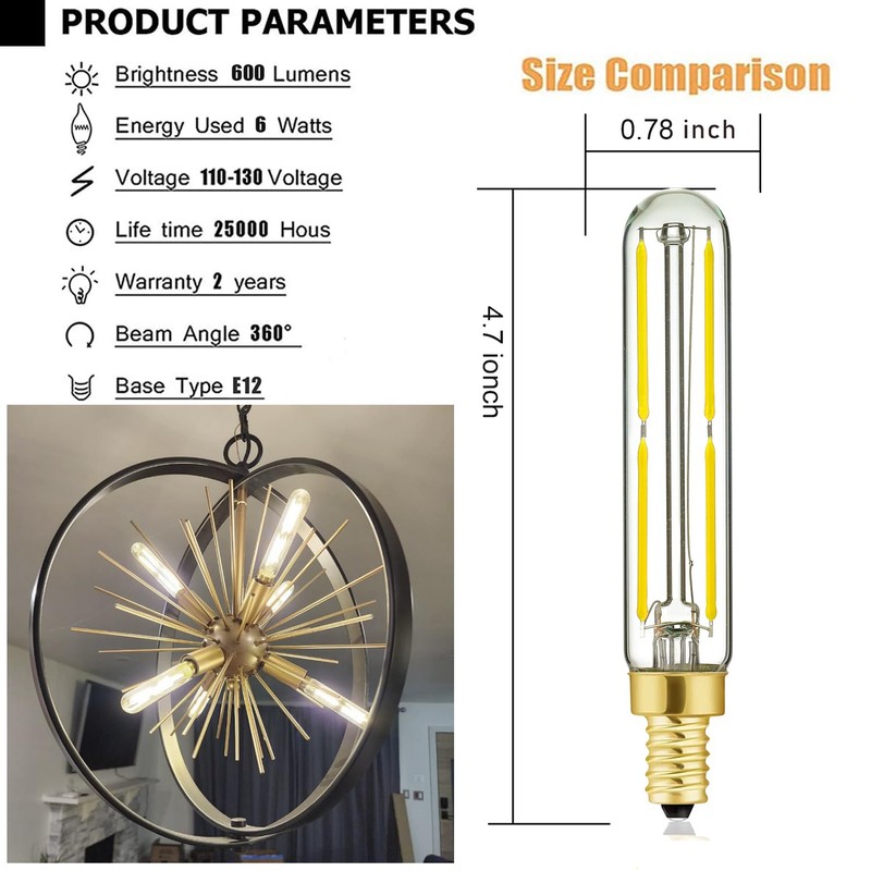 Leools LED Bulb Dimmable 6W Equal 4000k Neutral White T6