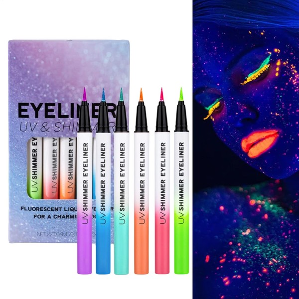 Glow in the Dark Eyeliners, Shine Shimmer Waterproof Eye Liner,