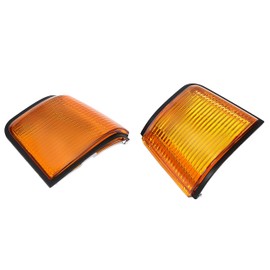 HECASA Amber Marker Lights Lens Compatible with 1987-1988 Oldsmobile Cutlass Supreme/Calais 442/GT-350 Replacement for 5974361 5974362 Headlight Turn Signal Light LH & RH Chrome Housing & Amber Lens