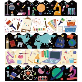 Starboling Bulletin Board Borders,90 Feet Borders Classroom Bulletin,Painting Bulletin Board Borders for Photo Wall Bulletin Boards Desks Display Home and School Decorations(Painting Style)