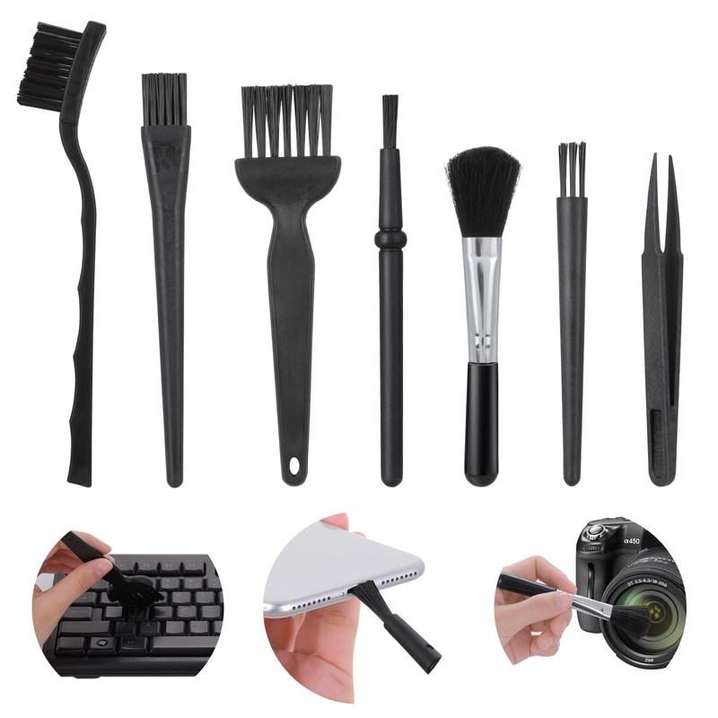 TIESOME Set of 7 Keyboard Anti Static Brushes, Plastic Handle