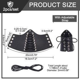 NBEADS 1 Pair Black Leather Cycling Wrist Guards, Medieval Leather Buckle Bracers Wrist Band Adjustable Knight Retro Renaissance Arm Guards for Halloween Decoration Punk Cosplay