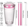 CJWLKJ Tritan Plastic Tumbler with Lid and Straw, 16oz Premium