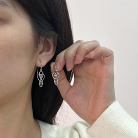 925 Sterling Silver Celtic Knot Dangle Earrings Good Luck Irish Celtic Knot Vintage Dangling Earrings for Women