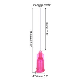 sourcing map 50 Pcs 25G Plastic Dispensing Needles With Luer Lock, 1.5" Steel Needle Tube PP Heat-Resistant Plastic Blunt Tip for Liquid Glue Gun, Red