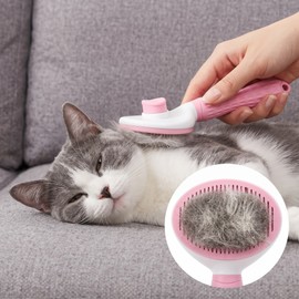 Pet Grooming Brush for Dogs & Cats – One-Button Hair Removal and Gentle Massage for Easy Daily Grooming